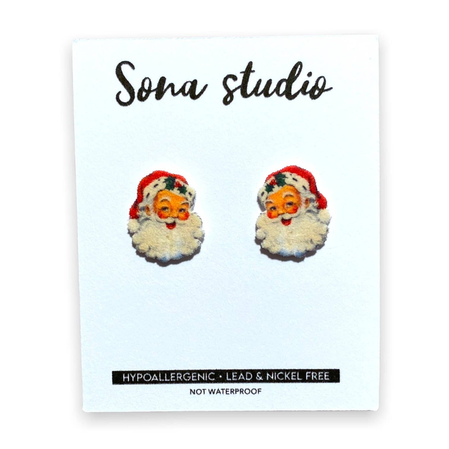 Sona Studio - Vintage Santa Earrings