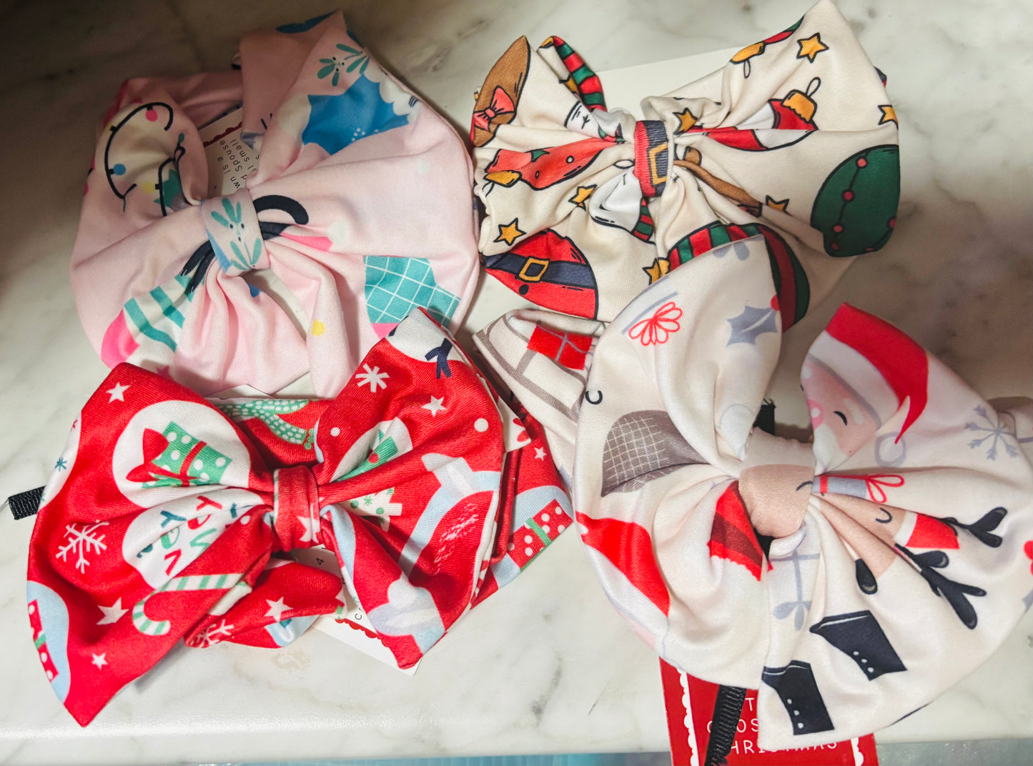 CHRISTMAS BOW HEADBAND-HOLIDAY PRINTS