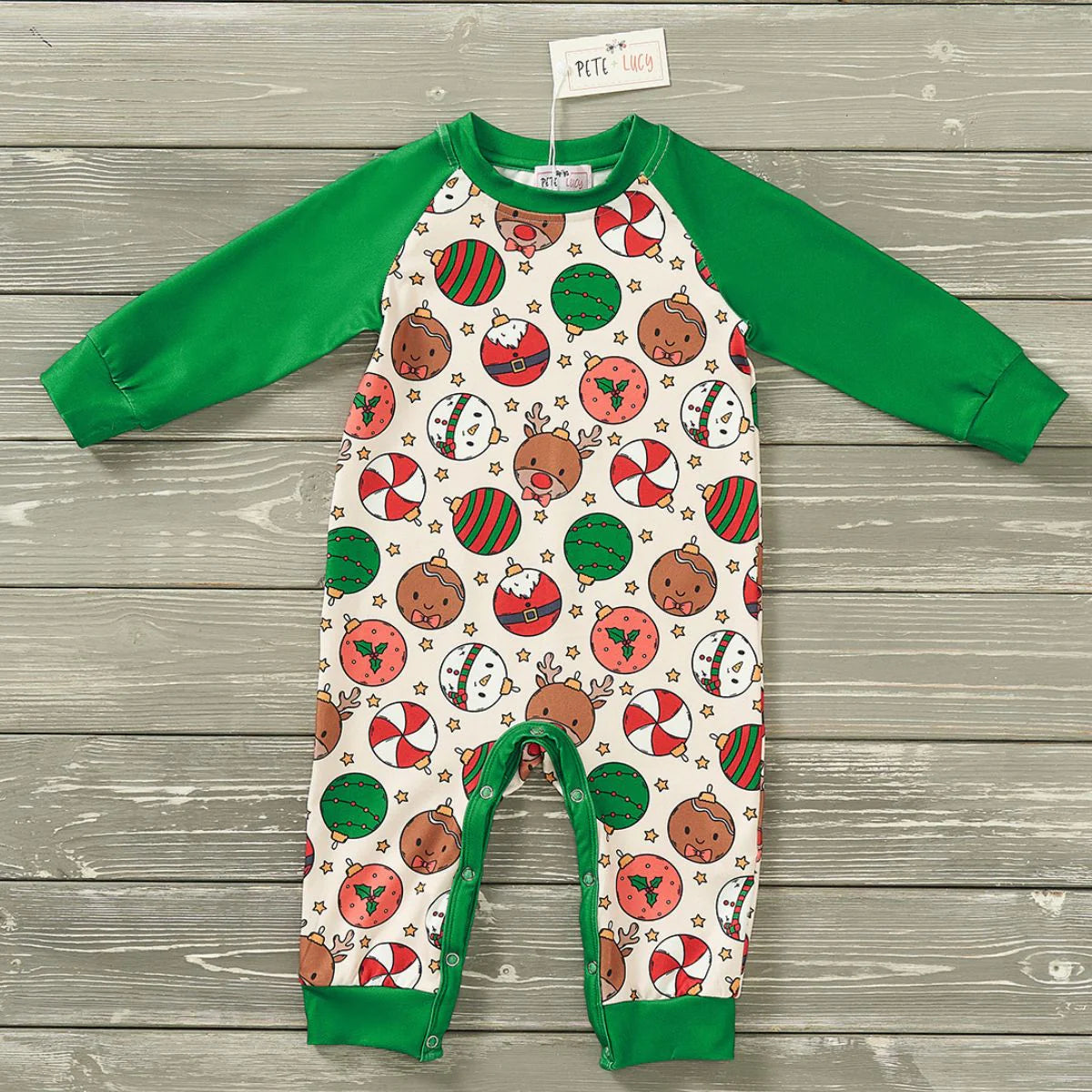 6/9m Christmas Ornaments - Boy Romper