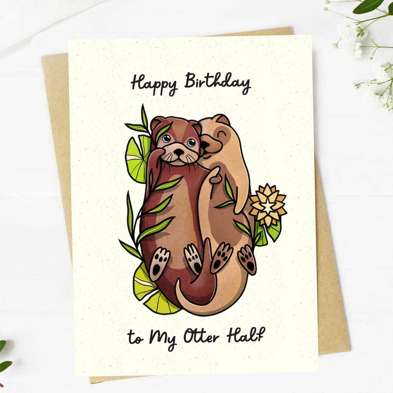 Big Moods - "Happy Birthday to my Otter Half" Birthday Card Pun