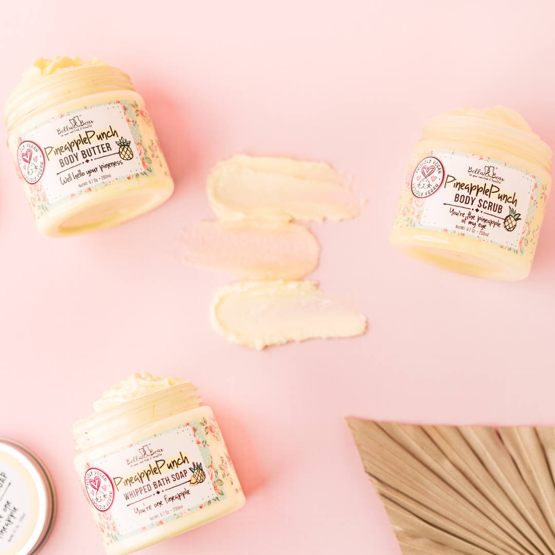 Bella & Bear - Pineapple Punch Body Scrub | Body Soap & Moisturizer 6.7oz