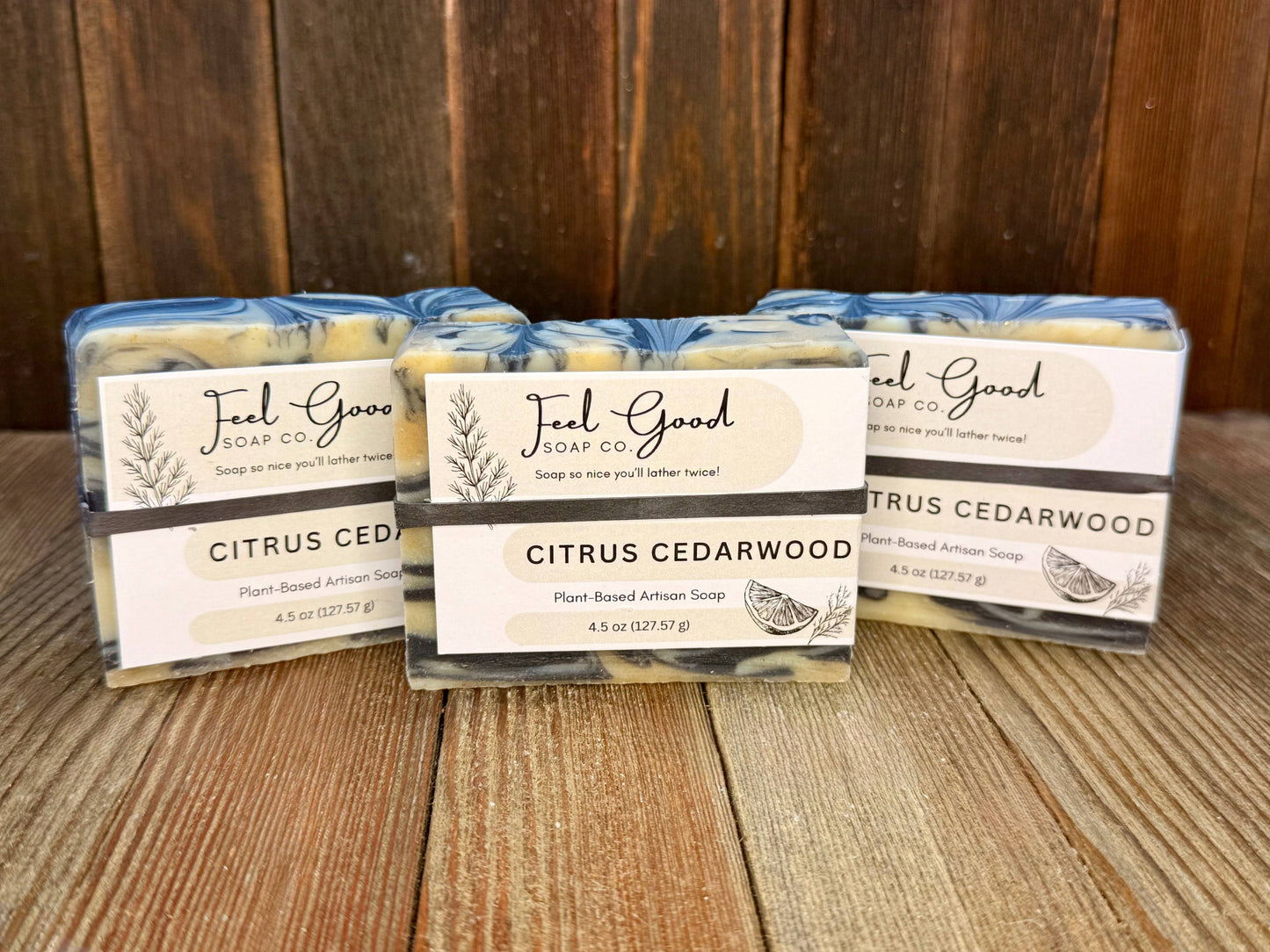 Mamas Handmade Sudsy Soaps - Citrus Cedarwood Organic Coconut Milk & Shea Butter Soap