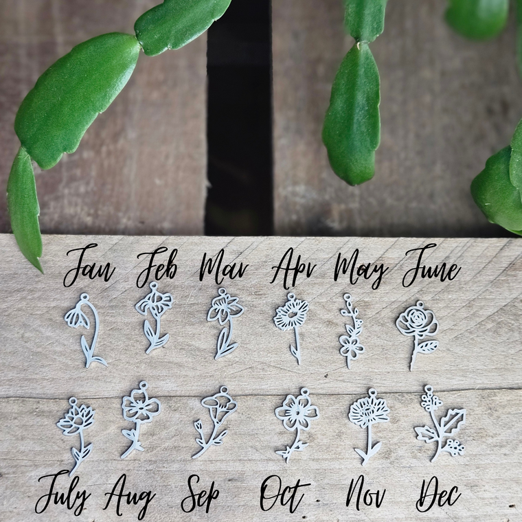 Birth Month Flower Necklace-Made to Order