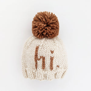 Huggalugs - Hi. Pecan Hand Knit Beanie Hat Baby