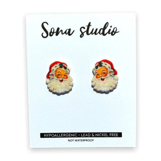 Sona Studio - Vintage Santa Earrings