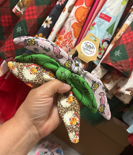 HOLIDAY HAIR TIE BOWS