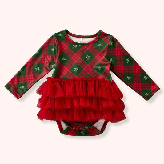 CHRISTMAS PLAID - GIRL ROMPER