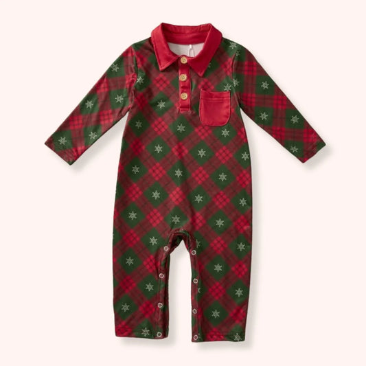 CHRISTMAS PLAID - BOY ROMPER