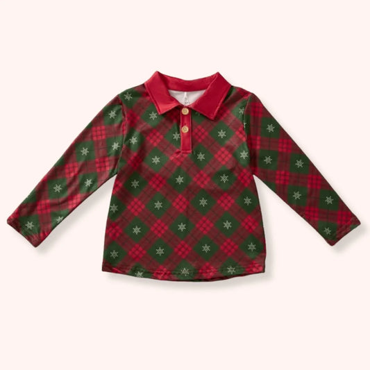 CHRISTMAS PLAID - BOY TOP