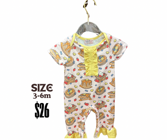 Fluffy Stack Girl Romper 3-6m