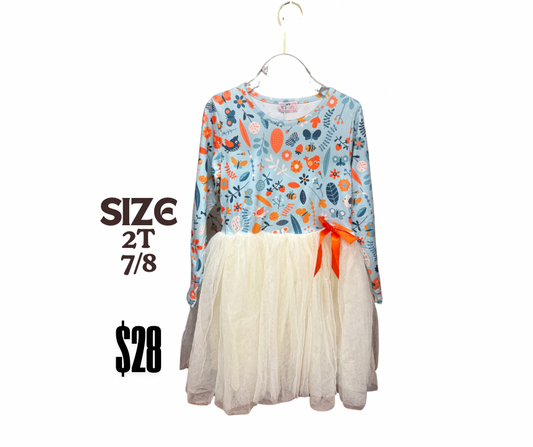 Birds & Bloom - Tulle Dress 2T Or 7/8