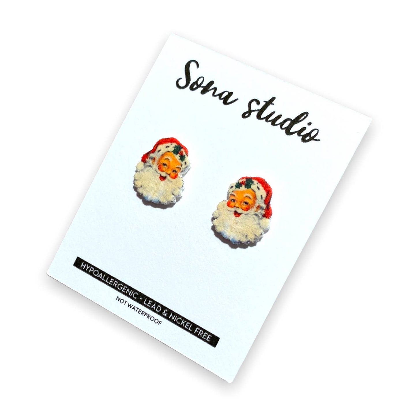 Sona Studio - Vintage Santa Earrings
