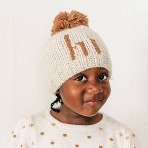 Huggalugs - Hi. Pecan Hand Knit Beanie Hat Baby