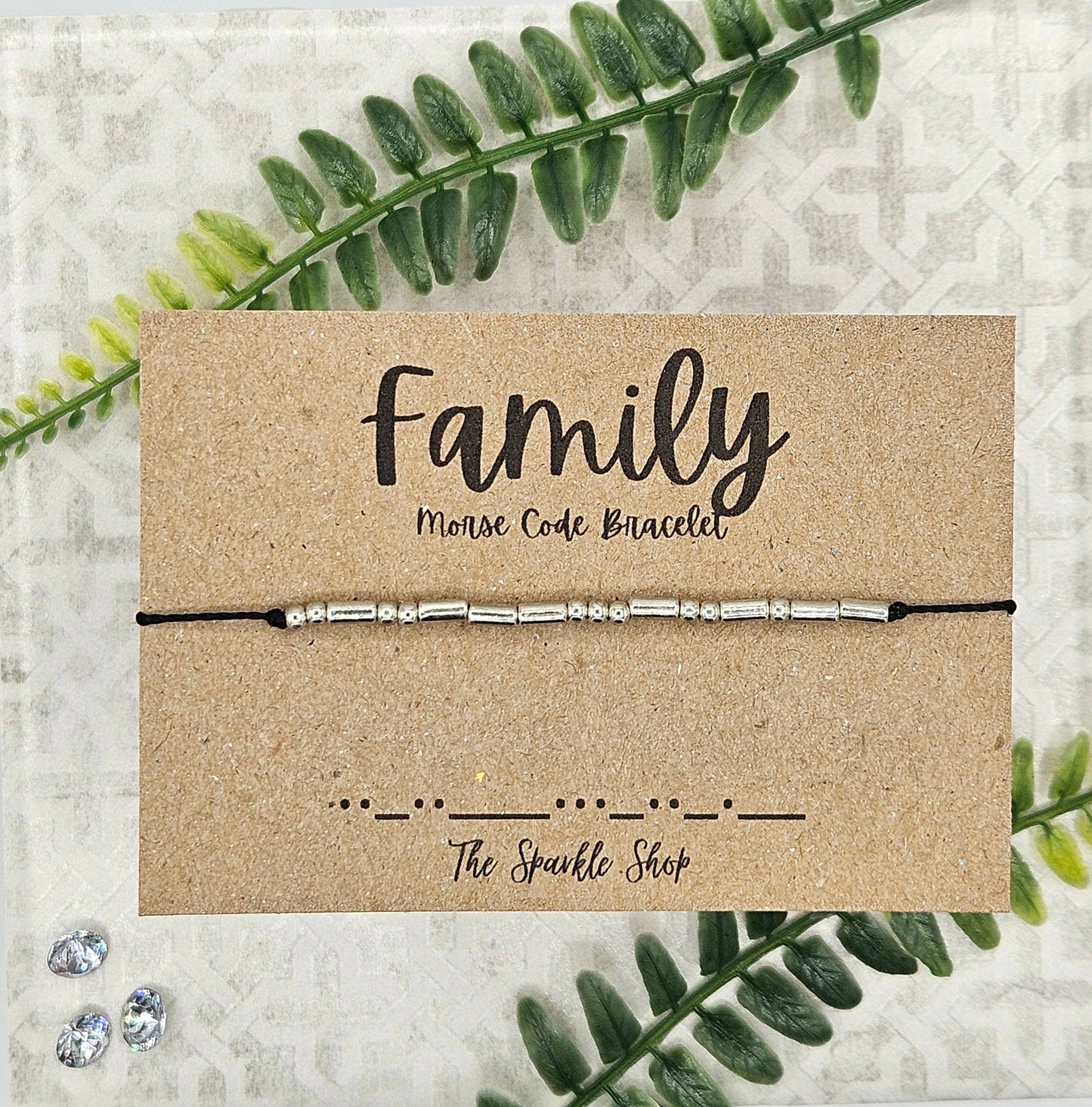 The Sparkle Shop - Handmade Morse Code Bracelet - Family