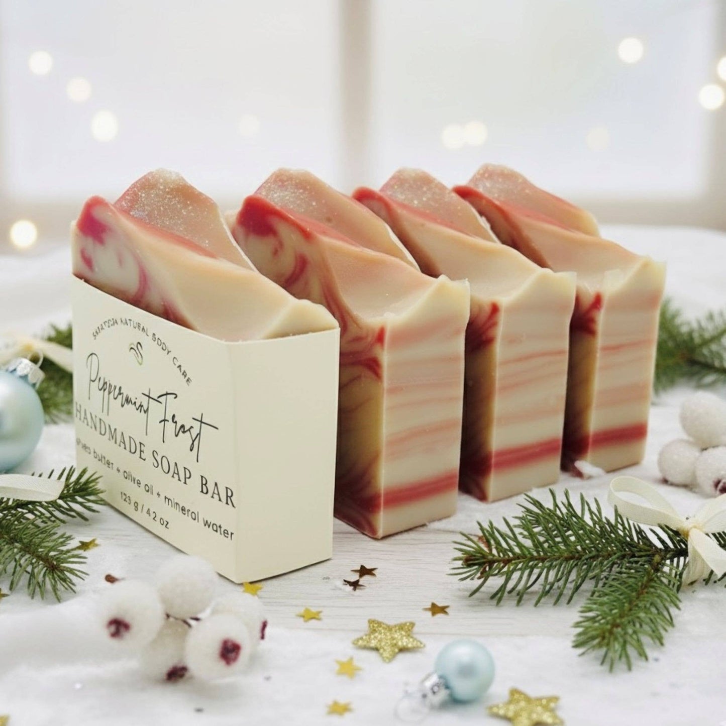 Coming Soon! - Peppermint Frost Handmade Soap Bar VEGAN Winter