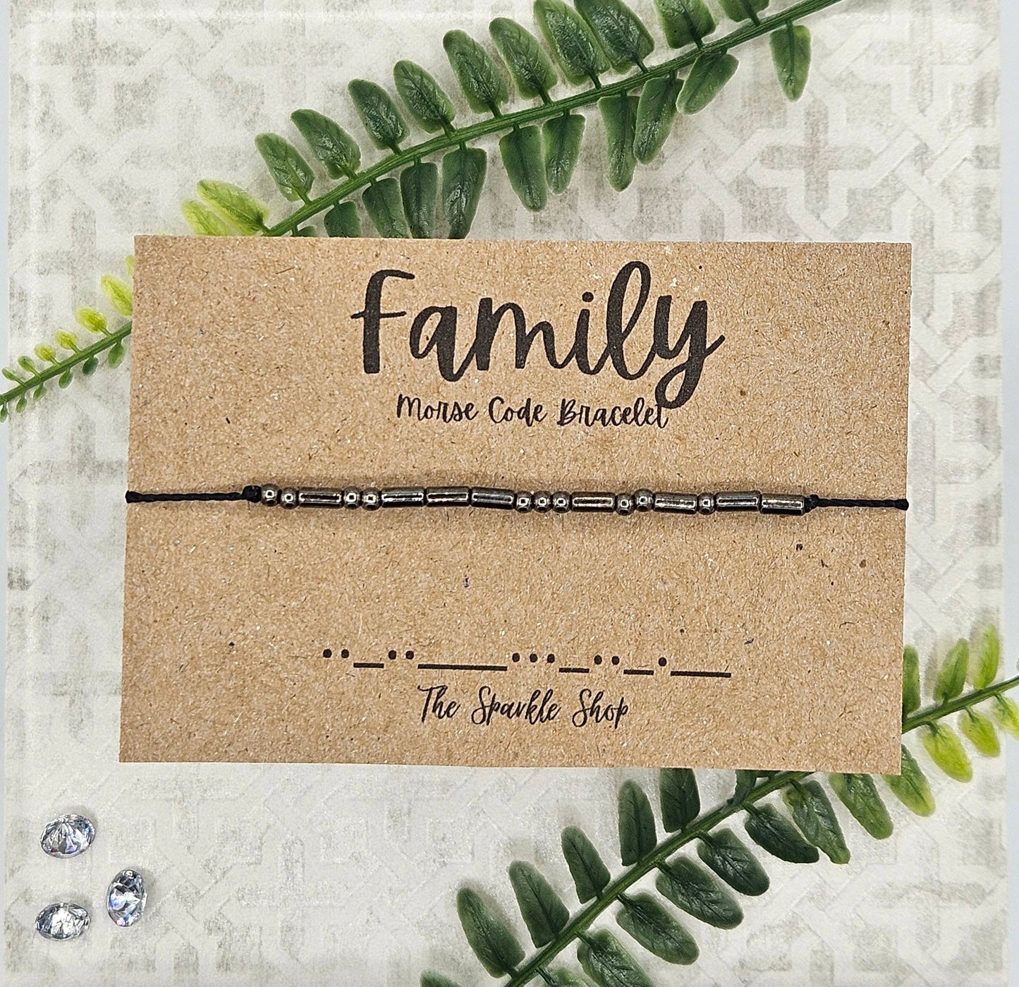 The Sparkle Shop - Handmade Morse Code Bracelet - Family