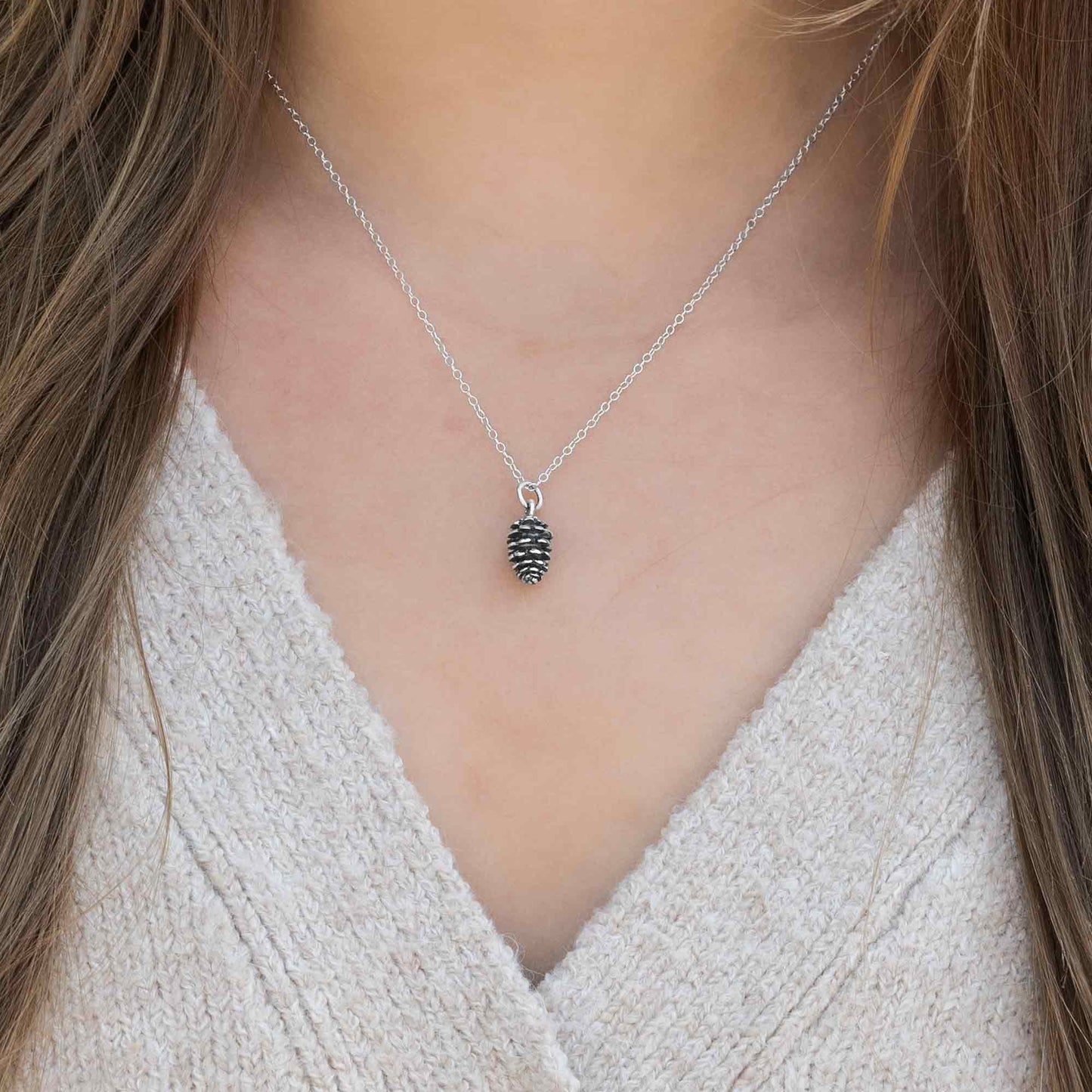 Sterling Silver Pinecone Necklace