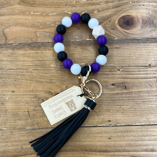 Wristlet, Purple, White, Black