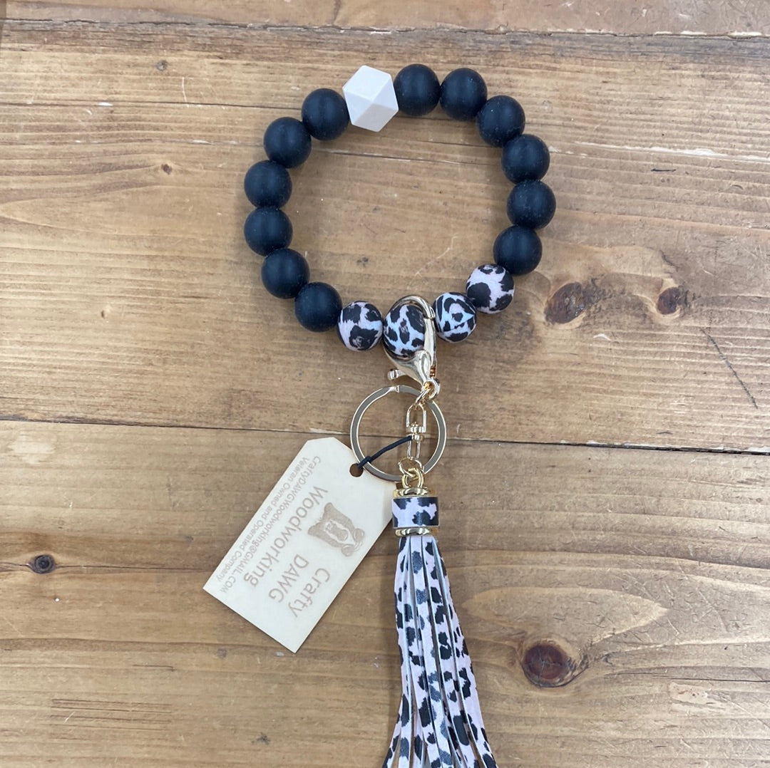 Wristlet, Black Leopard